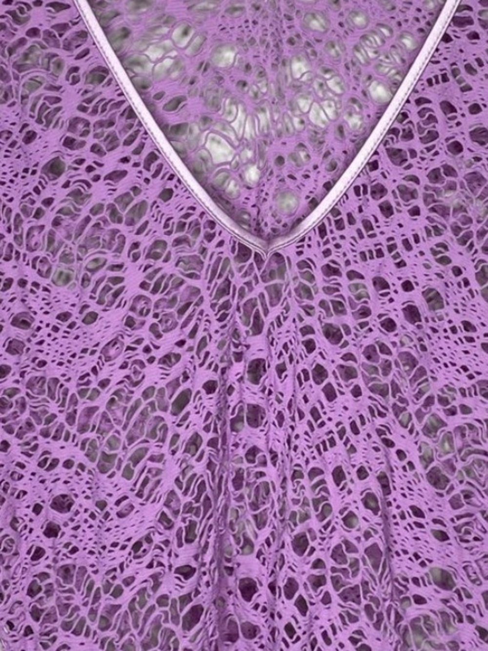 Light purple Crochet Tunic Beach Cover-Up dress - Picture 2 of 6